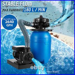10 Sand Filter with 3/4HP Water Pump Above Ground Swimming Pool Pump 2640GPH