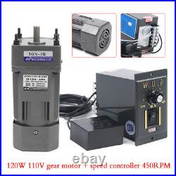 110V 120W AC Gear Motor Electric Motor Variable Reducer Speed Controller 13 3K