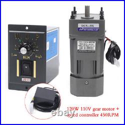 110V 120W AC Gear Motor Electric Motor Variable Reducer Speed Controller 13 3K