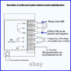 110V 120W AC Gear Motor Electric Variable Speed Controller Strong 450RPM/Min 13