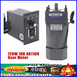 110V 120W AC Gear Motor Electric Variable Speed Controller Torque 110 0-135RPM