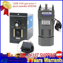 110V 120W AC Gear Motor Electric+Variable Speed Reduction Controller 13 450RPM