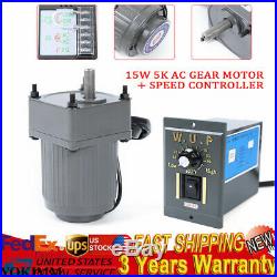 110V 15W 5K AC gear motor electric+variable speed reduction controller Adj. NEW