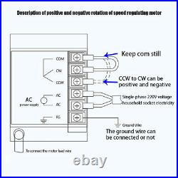 110V 250W 10K AC gear motor electric+variable speed reduction controller