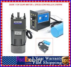 110V 250W 5K AC gear motor electric + variable eduction speed controller 15 USA