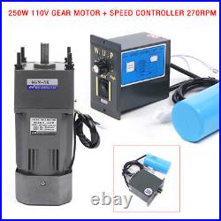 110V 250W Electric Gear Motor Variable Speed Controller Reducer Single-phase 5K
