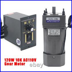 110V AC Gear Motor Electric Motor Variable Reducer Speed Controller 110 135RPM