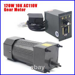 110V AC Gear Motor Electric Variable Speed Controller 110 135RPM Reversible 10K