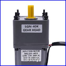 110V AC Gear Motor Electric+Variable Speed Reduction Controller 120W 21N. M