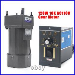 110V AC Gear Motor Electric+Variable Speed Reduction Controller 135 RPM 110