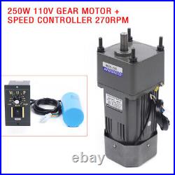 110V AC Gear Motor Electric Variable Speed Reduction Controller 15 270RPM 250W