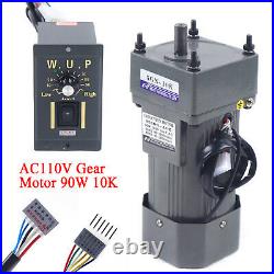 110V AC Gear Motor Electric+Variable Speed Reduction Controller Reversible 90W