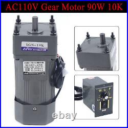 110V AC Gear Motor Electric+Variable Speed Reduction Controller Reversible 90W