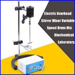 110V Overhead Electric Stirrer Lab Mixer Agitator Variable Speed Drum Mixer 200W