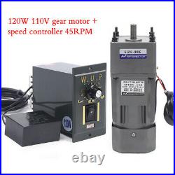 120W 110V gear motor electric motor variable speed controller 130 45RPM/MIN NEW