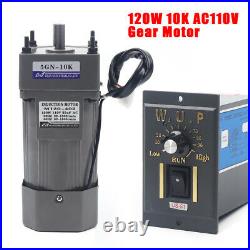 120W AC Gear Motor 110V Electric Variable Speed Controller Torque 110 0-135RPM