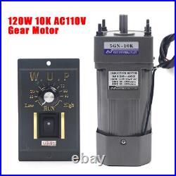 120W AC Gear Motor Electric Variable Speed Controller Torque 7.7nm 110 0-135RPM