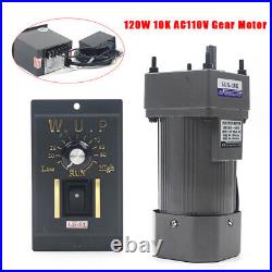 120W AC Gear Motor Electric + Variable Speed Reduction Controller 110 135RPM