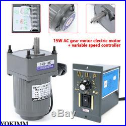 15W 110V gear motor electric variable speed controller 110 125RPM single-phase