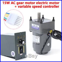 15W AC110V gear motor electric motor variable speed controller 110 125RPM
