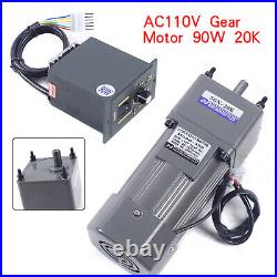 15/ 110/ 120 110V AC Gear Motor Electric Variable Speed Controller Torque 90W
