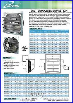 16 Automatic Ventilation Exhaust Fan Shutter Ventilator Garage Variable Speed