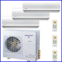 22+ SEER 27000 BTU Tri Zone Ductless Mini Split Air Conditioner, Heat 9000 x 3