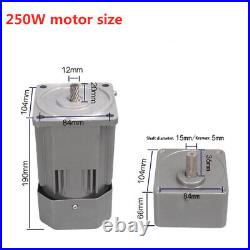 250W 110V AC Gear Motor 0-270RPM Electric Variable Speed Controller Torque 15