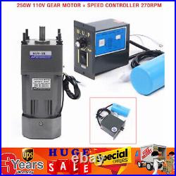 250W 110V AC Gear Motor Electric Variable Speed Reduction Controller 15 270RPM