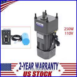 250W 110V AC Gear Reduction Motor Electric+Variable Speed Control Reversible New