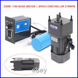 250W 110V AC Gear Reduction Motor Electric+Variable Speed Control Reversible New