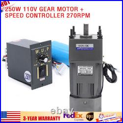 250W 110V AC Gear Reduction Motor Electric+Variable Speed Control Reversible New