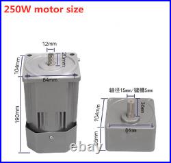 250W 110V AC Gear Reduction Motor Electric+Variable Speed Control Reversible New