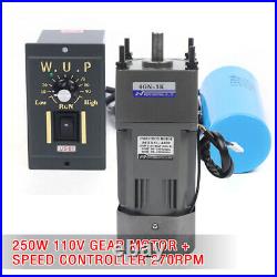 250W 110V gear motor electric variable speed controller 15 270RPM NEW DESIGN 5K
