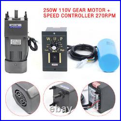 250W AC110V Gear Motor Electric Motor Variable Speed Controller 15 270RPM 5K US