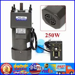 250W AC Gear Motor Electric Variable Speed Controller Reducer 0-135RPM 100K 110
