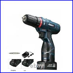 25V Electric Cordless Drill Driver Screwdriver 2 Variable Speed LED Light+ Case