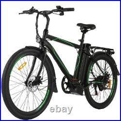 26IN 250W Electric Bike 36V/10AH Removable Battery Mountain Beach City Ebike