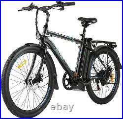 26IN Electric Bike Mountain Bicycle EBike Men Variable Speed 36V Li-Battery