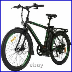 26'' Electric Bike 250With36V Li-Battery Variable Speeds Suspension Mountain US