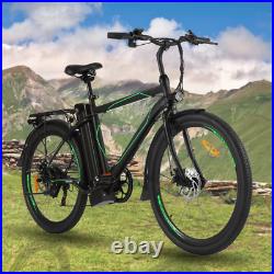 26'' Electric Bike 36V Li-Battery Suspension Mountain Bicycle 6 Speed Ebike Hot
