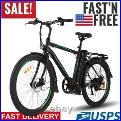 26'' Electric Bike 36V Li-Battery Suspension Mountain Bicycle 6 Speed Ebike New