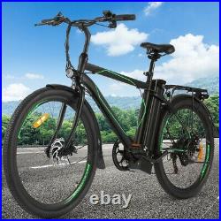 26'' Electric Bike 36V Li-Battery Suspension Mountain Bicycle 6 Speed Ebike New