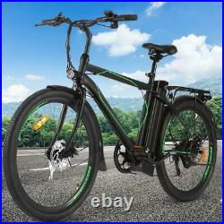 26'' Electric Cruiser Bike+Removable 10AH Battery HIGH SPEED GEAR SHIFT SYSTEM
