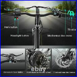 36V Variable Speed Electric Mountain Bicycle Disc Brake With LED Headlight