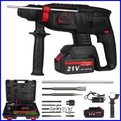 3/8Cordless Rotary Hammer Drill SDS-Plus 1200W Electric Power with Battery & Bits