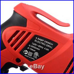 3/8 inch 120V Variable Speed Corded Electric Drill Driver 0-3000 RPM Power Tool