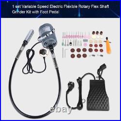 53Pcs Variable Speed Electric Rotary Flex Shaft Grinder Tool with Foot Pedal NEW