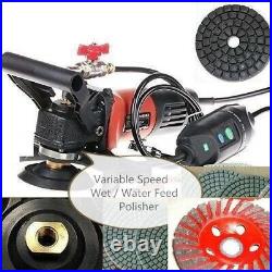 5 Variable Speed Wet Polisher Grinder Lapidary Tile Marble Stone Granite Cement
