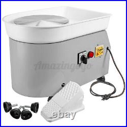600W Electric Pottery Wheel Machine Ceramic Work Clay Molding With Mobile Pedal